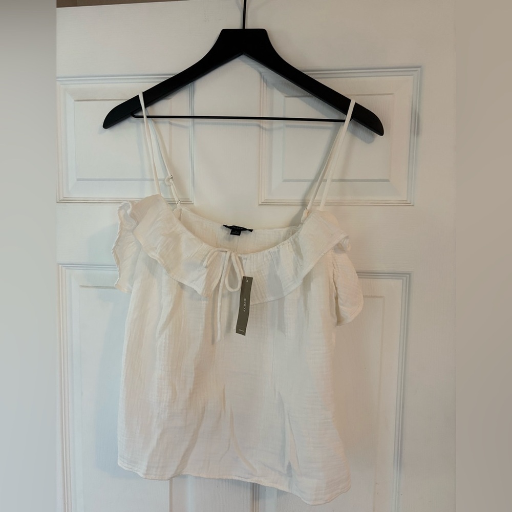 NEW J. Crew White Ruffled Camisole Top